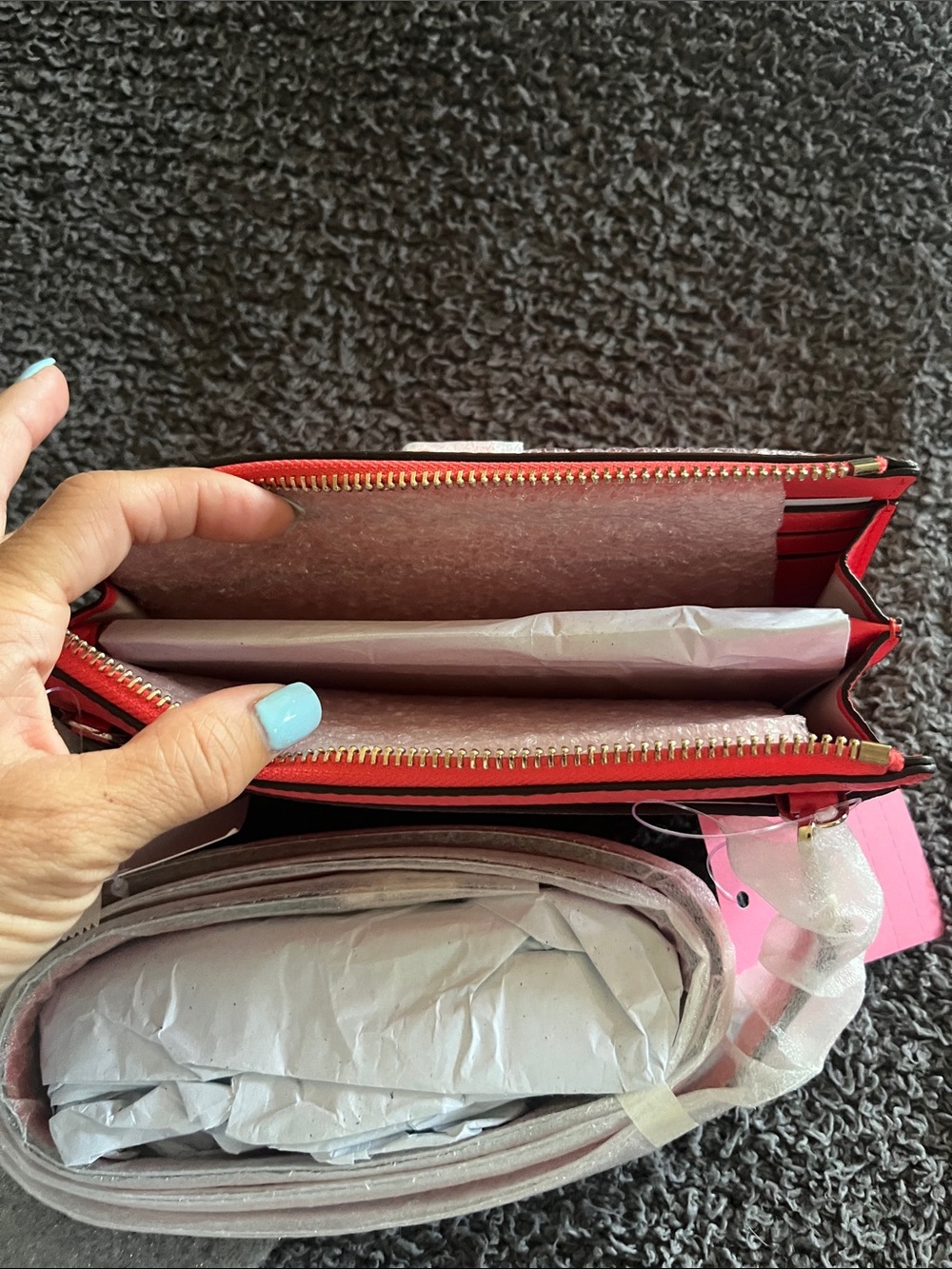 kate spade Red Pebbled Leather Crossbody Wallet - Picture 6 of 7